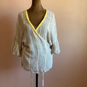 MAEVE Striped Yellow and Cream Blouse